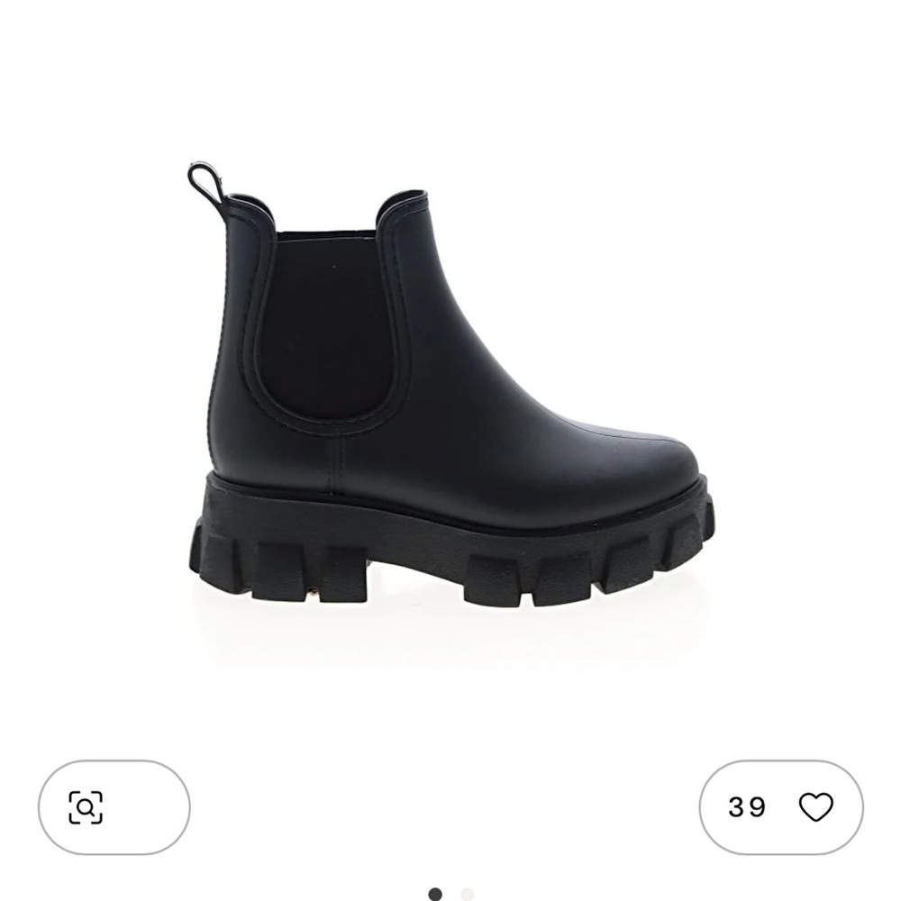 Jeffrey Campbell Chunky Black Chelsea Rain Boot